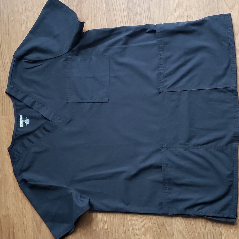 Scrubstar Premium Short Sleeve Black V-Neck Medical Scrub Top Unisex Size Small